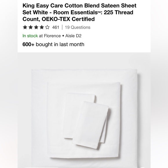 Room Essentials White Cotton Blend Sheet Set - Picture 1 of 1